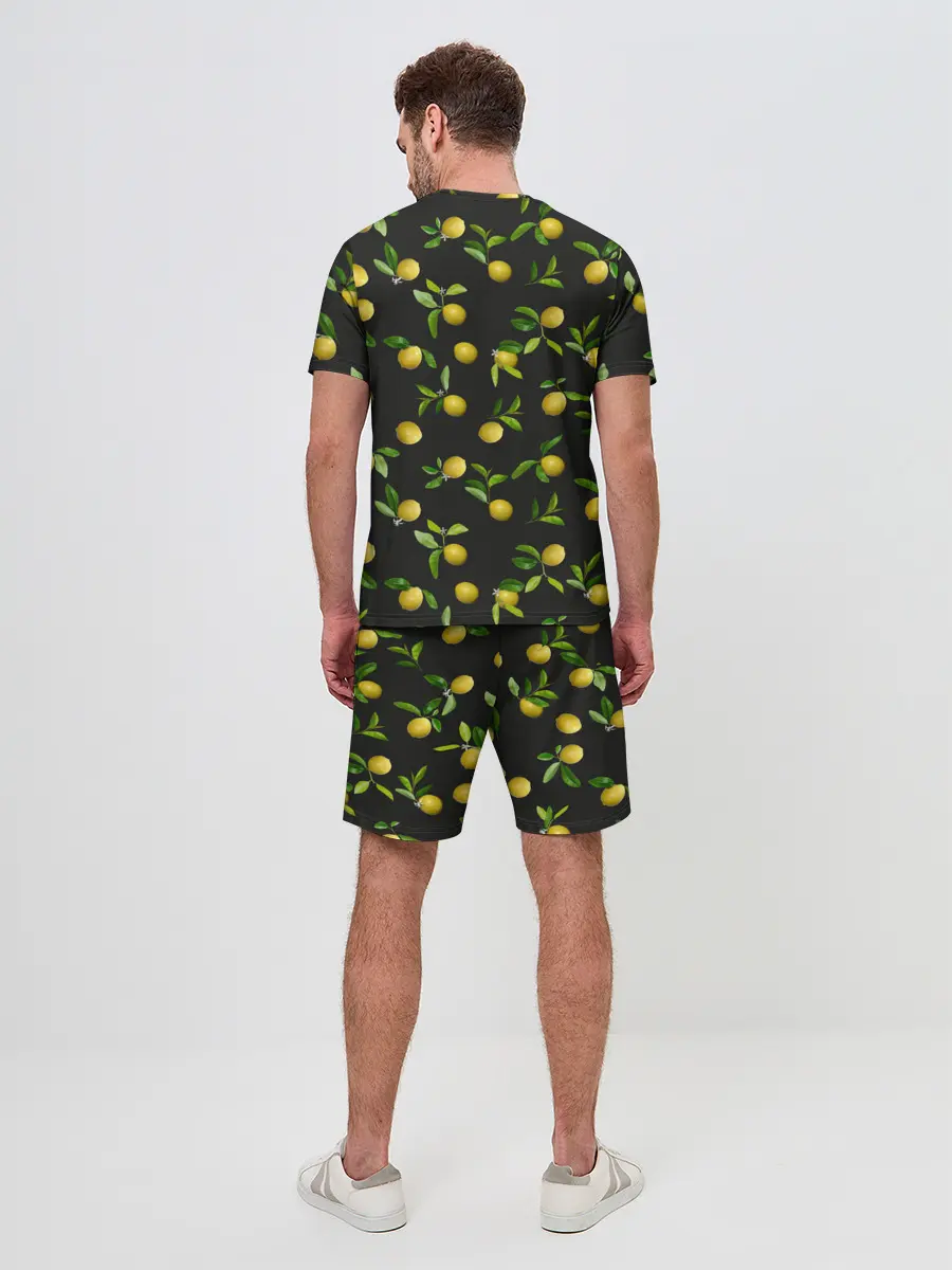 Мужской костюм с шортами / Лимончики на черном
