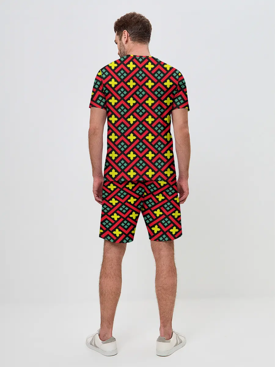 Мужской костюм с шортами / Abstract cross armor