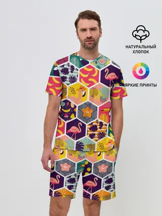 Мужской костюм с шортами / Тропические соты