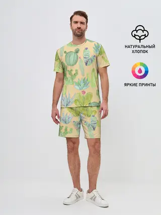 Мужской костюм с шортами / Кактусы в пустыне