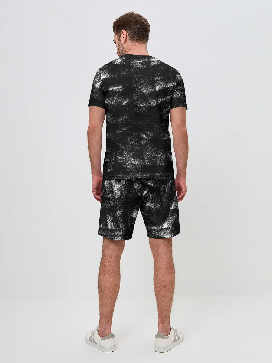 Мужской костюм с шортами / Чёpнo-бeлый