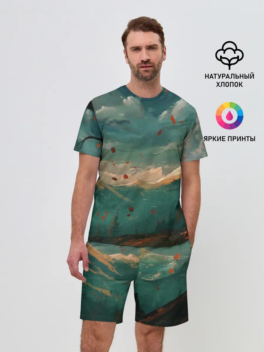 Мужской костюм с шортами / Горы