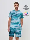 Мужской костюм с шортами / Вода волны пена море