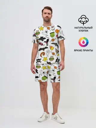 Мужской костюм с шортами / Хэллоуин паттерн