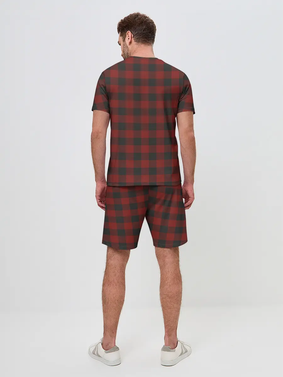 Мужской костюм с шортами / Бордовая клетка