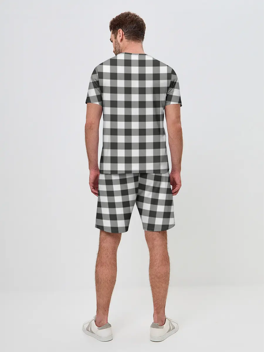 Мужской костюм с шортами / Черно-белая клетка