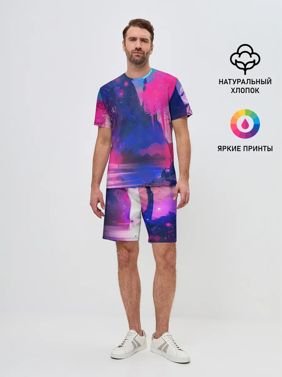 Мужской костюм с шортами / Неоновые Краски