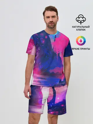 Мужской костюм с шортами / Неоновые Краски