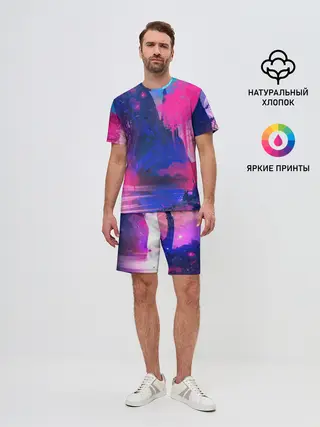 Мужской костюм с шортами / Неоновые Краски