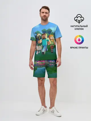 Мужской костюм с шортами / minecraft