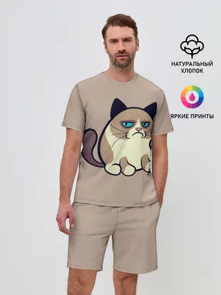 Мужской костюм с шортами / Великий Grumpy Cat