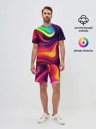 Мужской костюм с шортами / Неоновые пятна