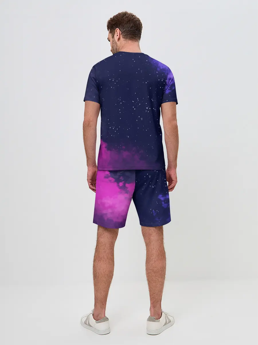 Мужской костюм с шортами / Ламы фортнайт в космосе