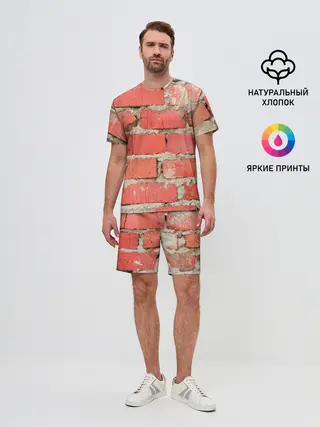 Мужской костюм с шортами / Кирпичная стена
