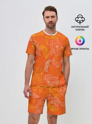 Мужской костюм с шортами / Нарисованные рыбки