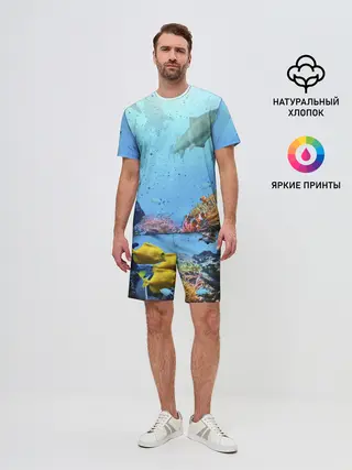 Мужской костюм с шортами / акулы