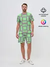 Мужской костюм с шортами / Пиксели зеленые