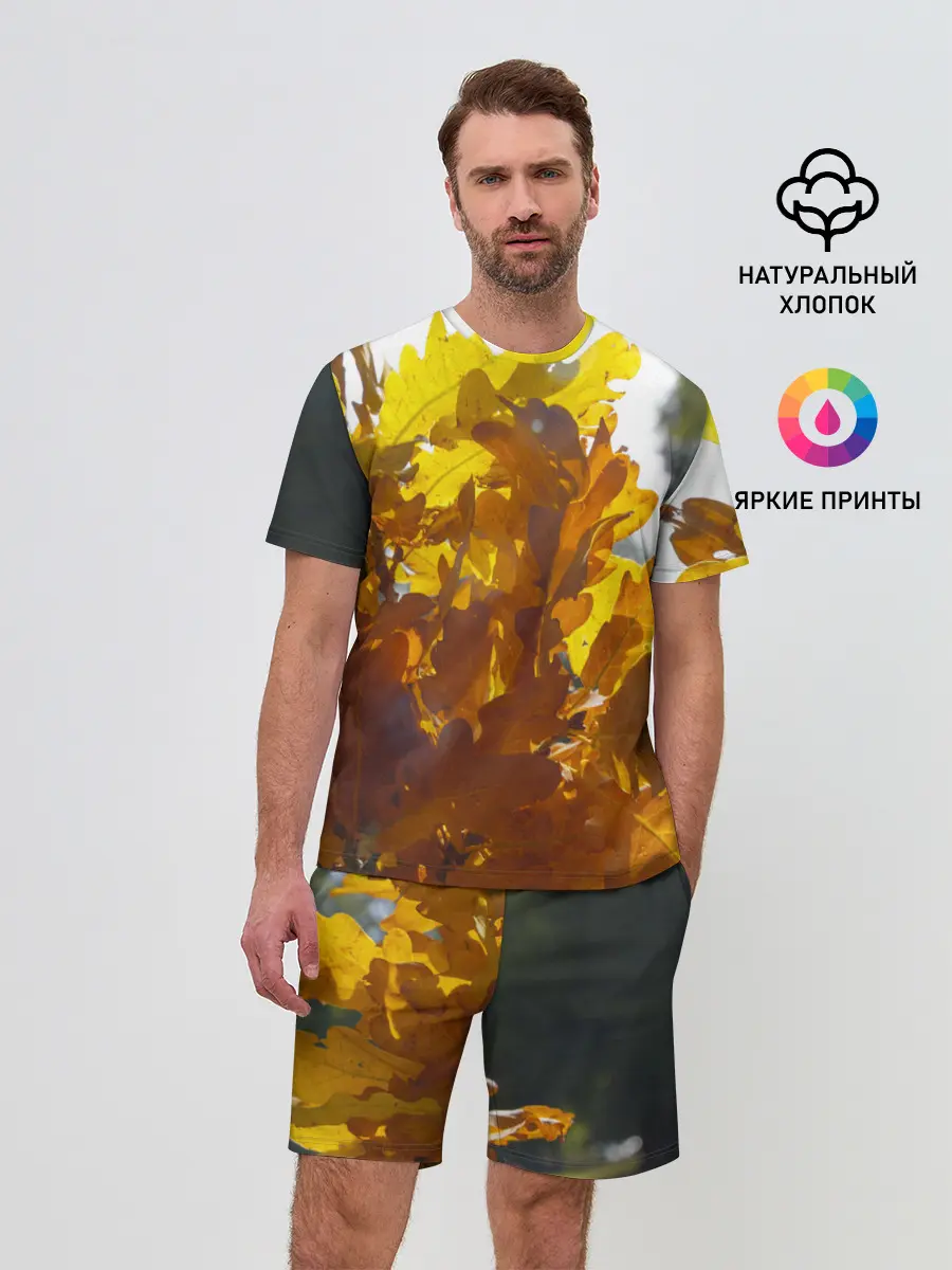 Мужской костюм с шортами / Букет из осенних листьев