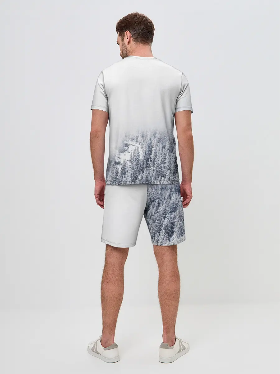 Мужской костюм с шортами / зимний лес