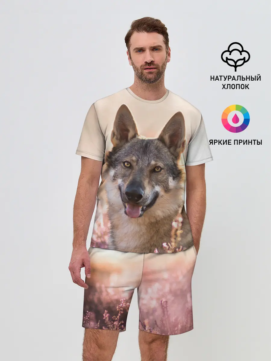 Мужской костюм с шортами / Красивый Волк