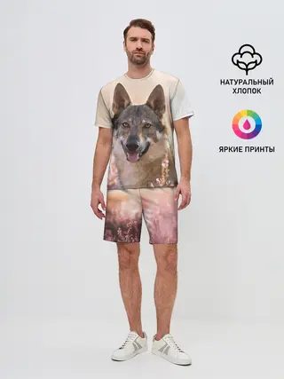 Мужской костюм с шортами / Красивый Волк