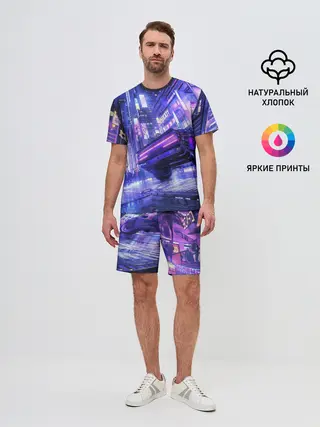 Мужской костюм с шортами / Cyberpunk city