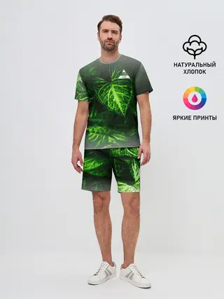 Мужской костюм с шортами / Листья зеленые CODE ERROR 404