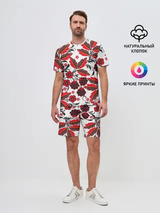 Мужской костюм с шортами / Хохлома