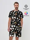 Мужской костюм с шортами / Котята паттерн