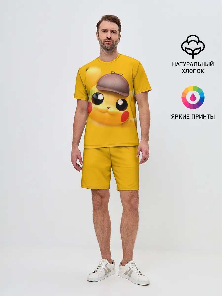 Мужской костюм с шортами / Pikachu Pika Pika