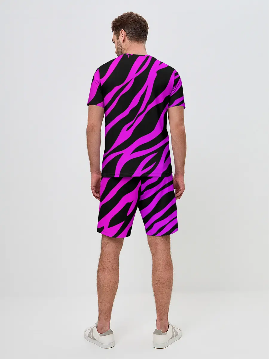 Мужской костюм с шортами / Неоновая зебра