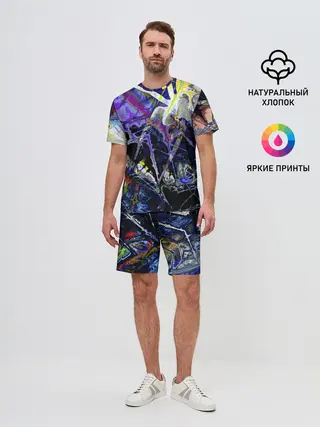 Мужской костюм с шортами / Gasoline stains abstraction