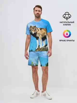 Мужской костюм с шортами / Волк