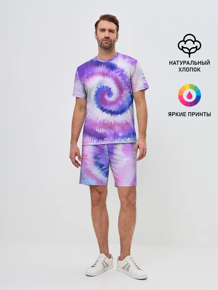 Мужской костюм с шортами / TIE-DYE PURPLE