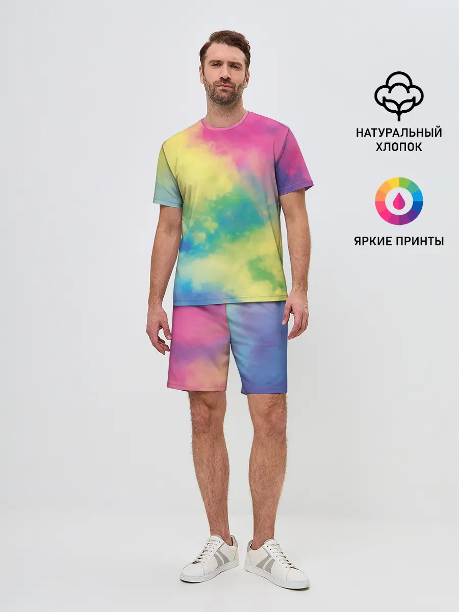Мужской костюм с шортами / Tie-Dye
