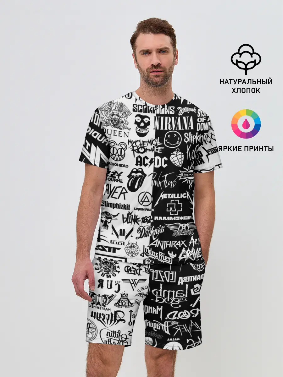 Мужской костюм с шортами / Эмблемы Рок Групп