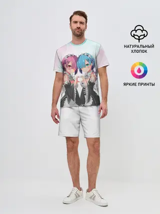 Мужской костюм с шортами / Re:Zero, Рам и Рем