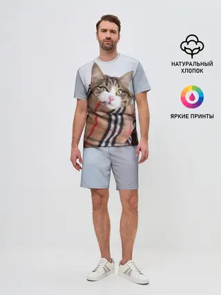 Мужской костюм с шортами / Кот в шарфе