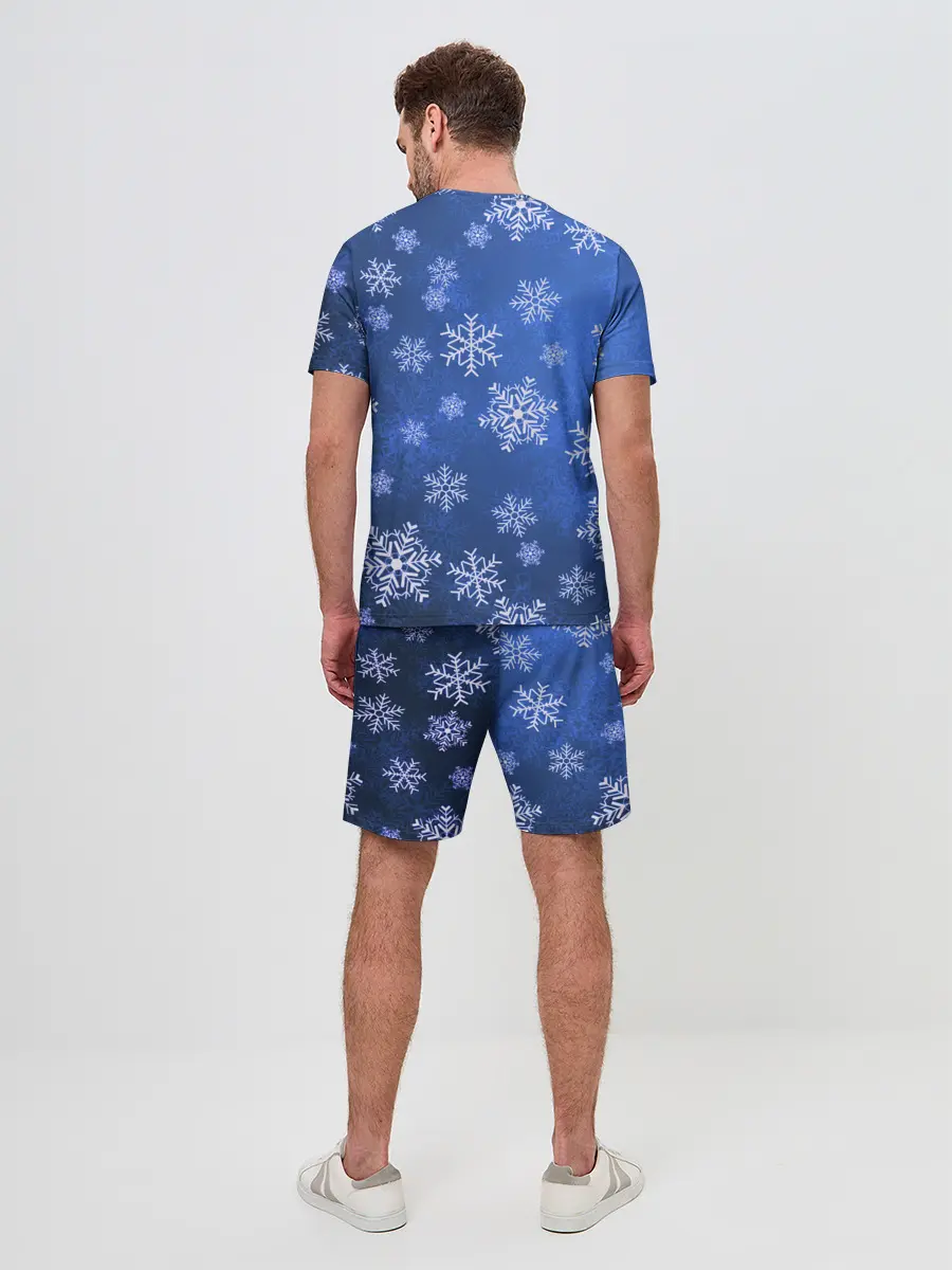 Мужской костюм с шортами / Снежинки.