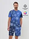 Мужской костюм с шортами / Снежинки.