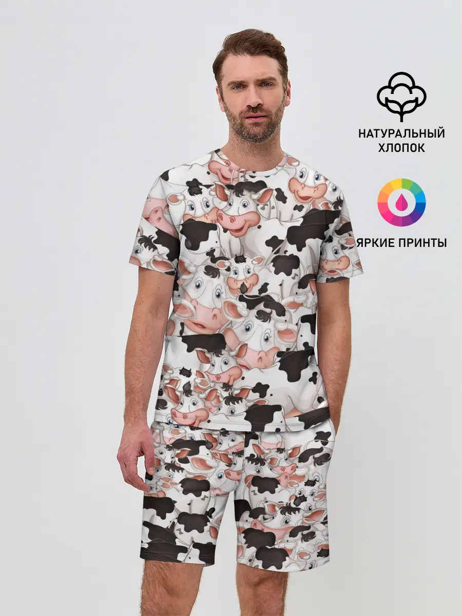 Мужской костюм с шортами / Коровы