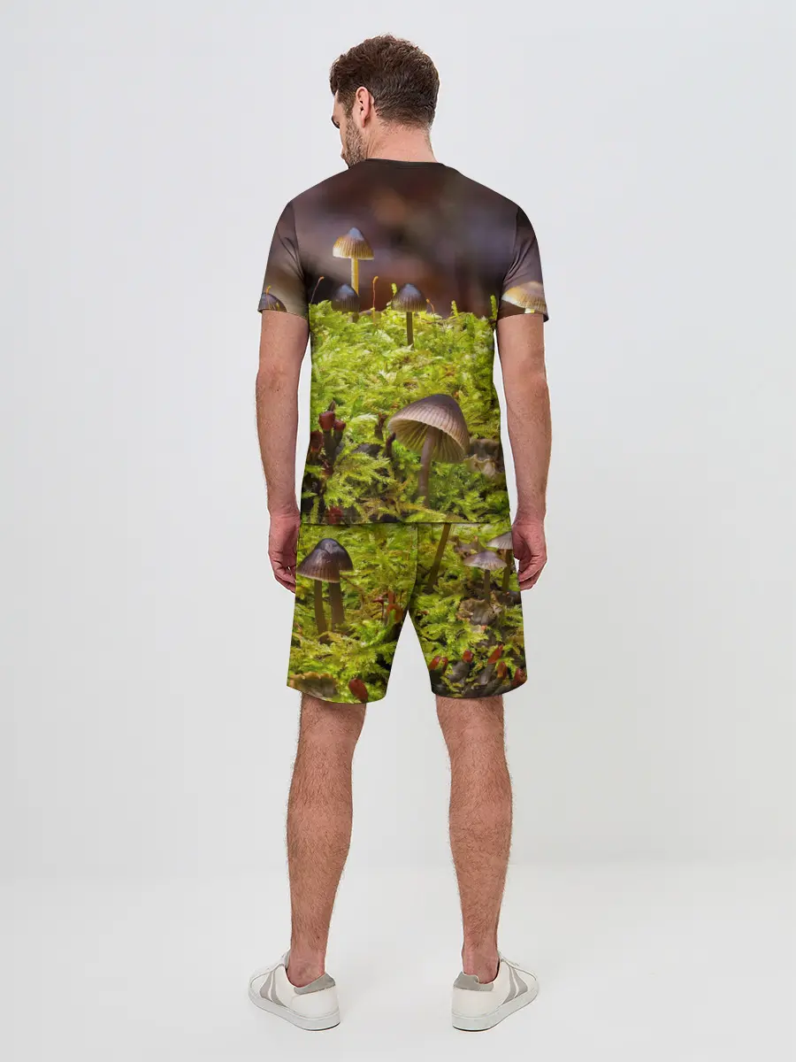 Мужской костюм с шортами / Мох