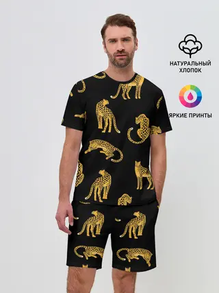 Мужской костюм с шортами / Леопарды