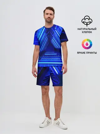 Мужской костюм с шортами / Неоновый тоннель