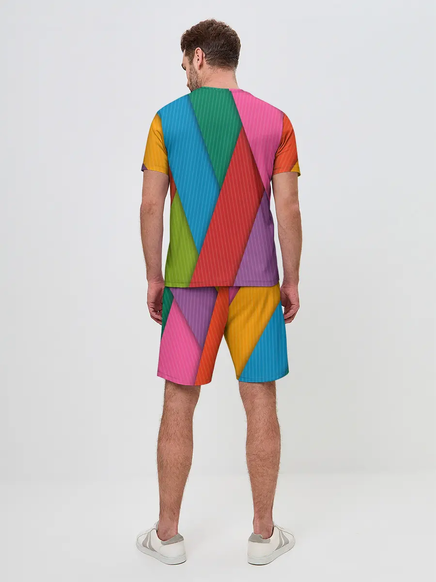 Мужской костюм с шортами / Разноцветный узор