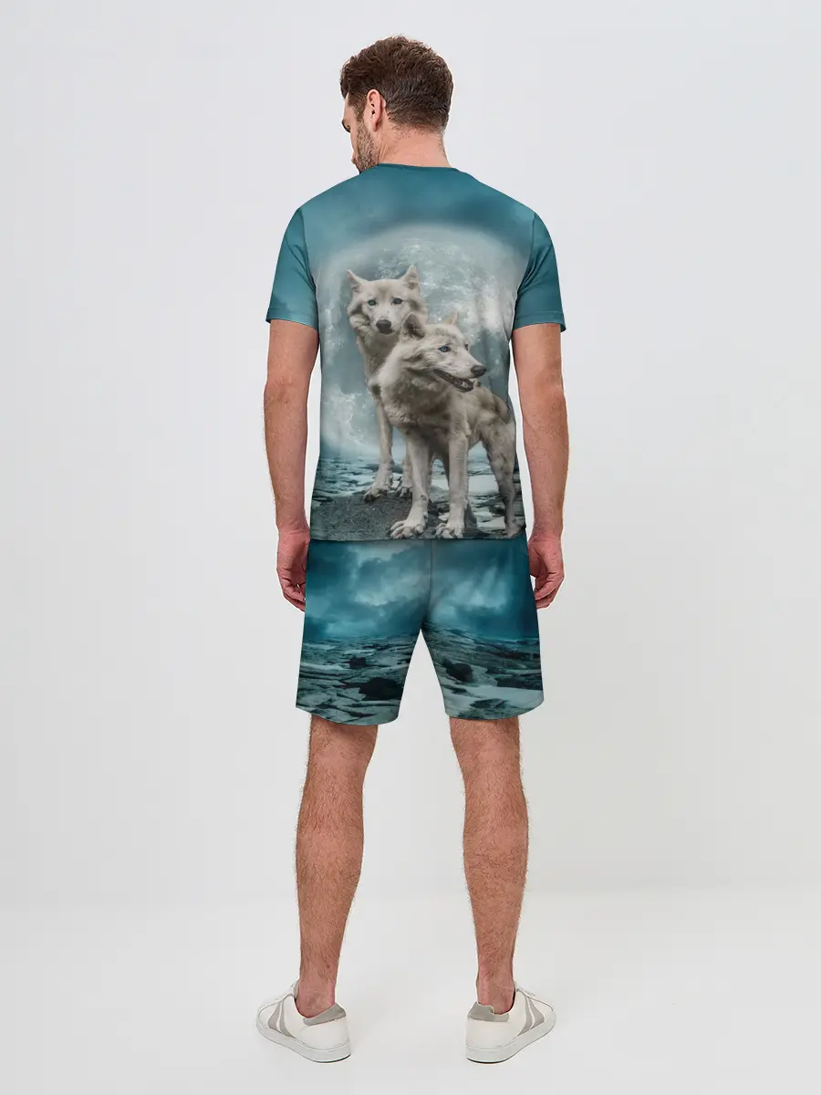 Мужской костюм с шортами / Волки альбиносы