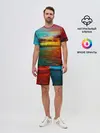 Мужской костюм с шортами / Glitch Sunset