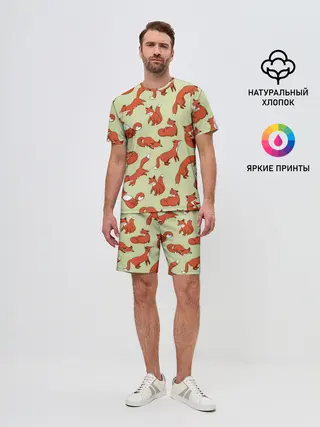 Мужской костюм с шортами / Осенние лисички