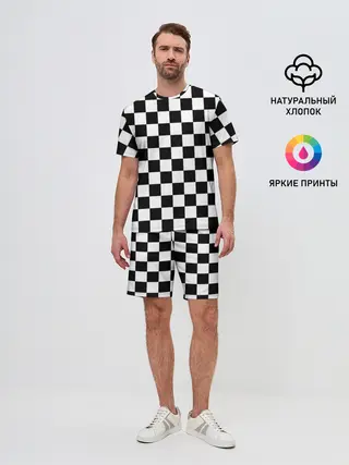 Мужской костюм с шортами / Шахматка
