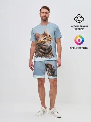 Мужской костюм с шортами / Бенгальский кот